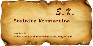 Steinitz Konstantina névjegykártya